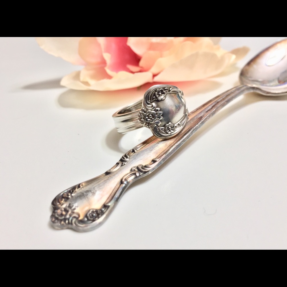 NWT Sterling Silver Plate Spoon Ring Vintage Chic
